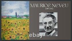 Tableau 'Quimper Harbor' Oil on Wood, Signed Maurice NEVEU (1919-2012)