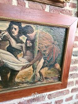 Tableau Scene of Christ / painting on wooden panel