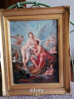 Tableau after François Boucher oil on wood signed