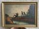 Tableau Of The 3 Jumpers Of The River Oil On Wood From The 19th Century