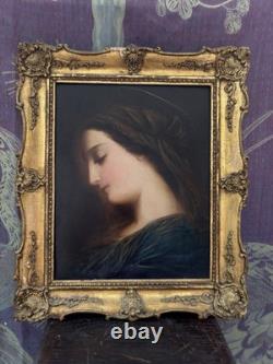 Tableau of the Virgin Mary, oil painting on wood. No signature.