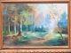 Tableau Signed Bellone. Forest Landscape. Oil Painting On Canvas.