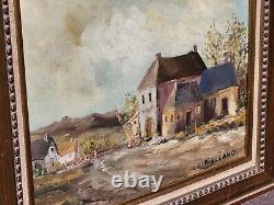 Tableau signed CHRISTOPHE RIELLAND Level Crossing Oil Painting on Panel