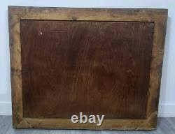 Tableau signed Frightened Sheep by the Storm Oil painting on wood panel