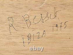 Tableau signed RENE BESSET. IBIZA. 1975. Oil Painting on Wood Panel.