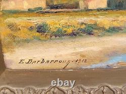 Tableau signed by Edmond Barbarroux 1912 Landscape Oil Painting on Wood Panel