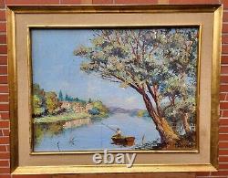 Tableau signed by Henri Edouard BARGIN. Oil painting on wooden panel.