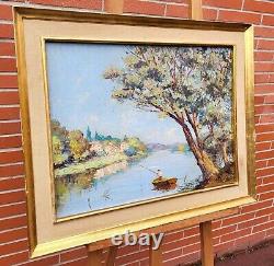 Tableau signed by Henri Edouard BARGIN. Oil painting on wooden panel.