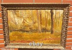 Tableau signed by Roger JAMMES Landscape Undergrowth. Oil painting on canvas