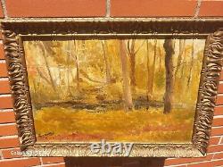 Tableau signed by Roger JAMMES Landscape Undergrowth. Oil painting on canvas