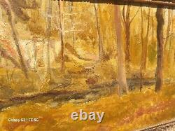 Tableau signed by Roger JAMMES Landscape Undergrowth. Oil painting on canvas