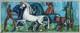 The Horse Scene Original Multicolored Antique Oil Painting 1967, Signed