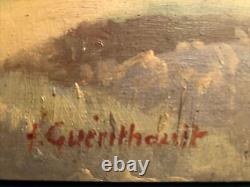 The Loire upstream of Tours/France Oil on wood, signed Guérithault