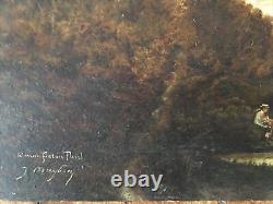 The Painter In The Forest Of Marly / Louveciennes Oil On Wood, Signed Dated 1900