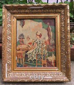 The Plumeuse The Volailler Hsp Xixeme Signed Chuffart Scene