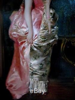 Theodore Levigne 1848-1912 Young Elegante Ds The Watteau Gout Lyonnaise School