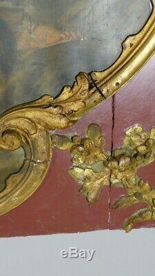 Top Door, Pier Style Louis XV Lacquered Wood And Gold Oil On Canvas XIX