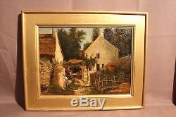 Two Old Oil Paintings On Wood Country Scenes Nineteenth Century