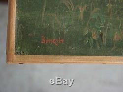 Undergrowth Light Oil On Cardboard Bousquet (33 X 46)
