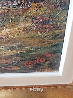 Undergrowth. Oil on canvas framed signed Cerckel