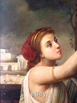 V1870 Romantic Italian Painting Oil Romantic Oil Painting Italian 19th