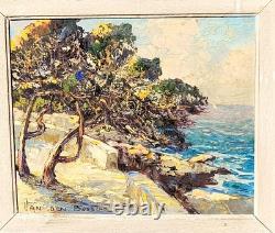 VAN DEN BUSSCHE 2 Landscape Paintings. Oil painting on wood panel signed