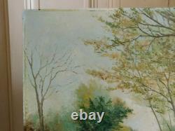 VINCENT (20th century) Bucolic landscape of undergrowth large oil on panel 1972