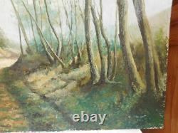 VINCENT (20th century) Bucolic landscape of undergrowth large oil on panel 1972