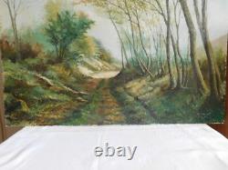 VINCENT (20th century) Bucolic landscape of undergrowth large oil on panel 1972