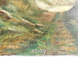 VINCENT (20th century) Bucolic landscape of undergrowth large oil on panel 1972