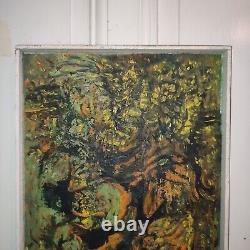 V. LOD (20th century) oil on canvas Abstract composition white wood frame