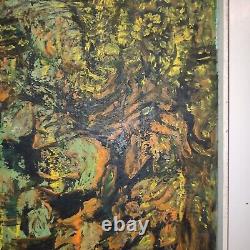 V. LOD (20th century) oil on canvas Abstract composition white wood frame