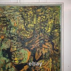V. LOD (20th century) oil on canvas Abstract composition white wood frame