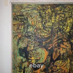 V. LOD (20th century) oil on canvas Abstract composition white wood frame