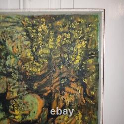V. LOD (20th century) oil on canvas Abstract composition white wood frame