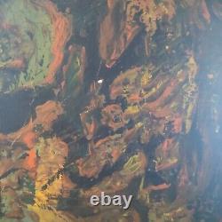 V. LOD (20th century) oil on canvas Abstract composition white wood frame