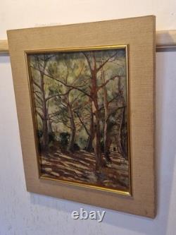 V. Makovsky - Oil on cardboard Underbrush scene Realism dated 1923