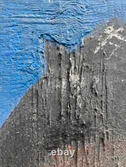 Very Beautiful Fauvist Painting Oil on Wood Panel Woman Portrait 1950 Fauvism