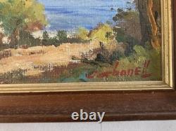 Very Beautiful Oil Painting on Cardboard Mediterranean Sea Corsica 1950 Carbonell
