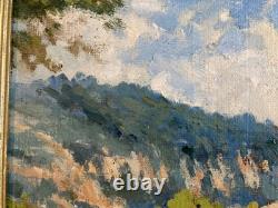 Very Beautiful Oil Painting on Cardboard Mediterranean Sea Corsica 1950 Carbonell