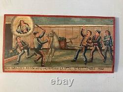Very Beautiful Oil Painting on Wood Ex Voto Art 1866 Italy Catholic Copy