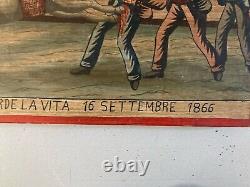 Very Beautiful Oil Painting on Wood Ex Voto Art 1866 Italy Catholic Copy