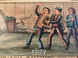 Very Beautiful Oil Painting on Wood Ex Voto Art 1866 Italy Catholic Copy