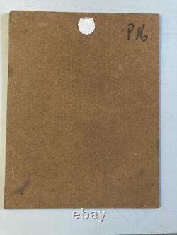 Very Beautiful Oil Painting on Wood Panel Woman Portrait 1950 Glasses Antique