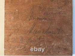 Very Beautiful Oil Painting on Wood Pig Mythology Man Art 1940 To Be Identified