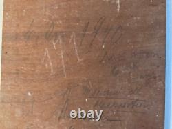 Very Beautiful Oil Painting on Wood Pig Mythology Man Art 1940 to Identify