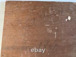 Very Beautiful Oil Painting on Wood Pig Mythology Man Art 1940 to Identify