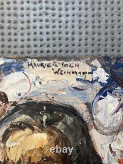 Very Beautiful Painting 1960 Oil on Wood Maurice Vagh-Weinmann Man Portrait