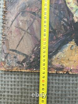 Very Beautiful Painting 1960 Oil on Wood Maurice Vagh-Weinmann Man Portrait