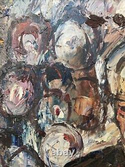 Very Beautiful Painting 1960 Oil on Wood Maurice Vagh-Weinmann Portrait Man